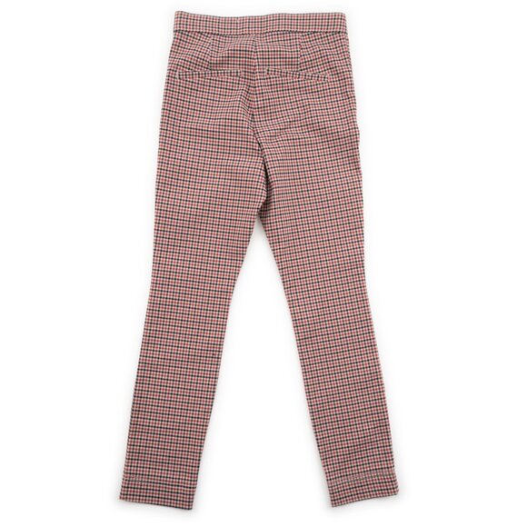HOLLISTER Ultra High Rise red navy gingham plaid stretch pants size M - Picture 3 of 8